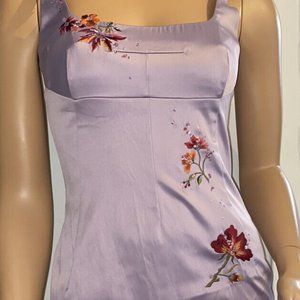 Julian Joyce Dress Lilac Size 4 Embroidered Straples
